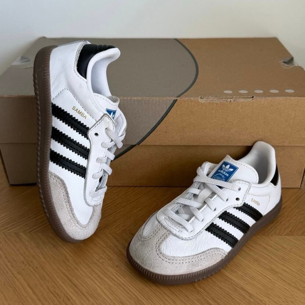 Adidas Originals Samba Bungee White/Black Toddler Sneakers- SZ 9 C